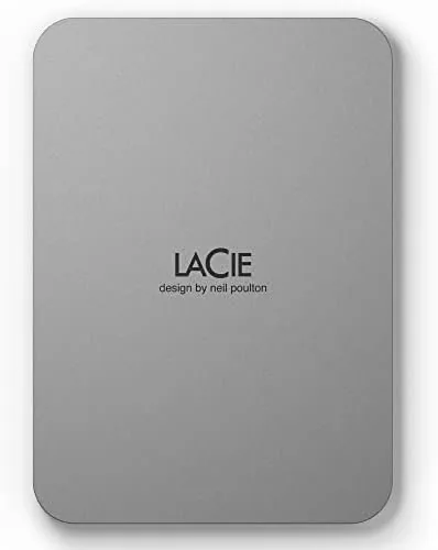 lacie mobile drive 2tb external hard drive portable moon silver usb c 32 for pc and mac post consumer recycled with adobe all apps plan stlp2000400